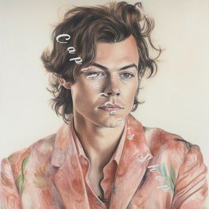 Harry Styles water color pencil image poster